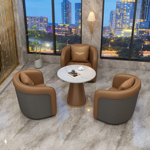 <b>Hotel</b> <b>Sofa</b> Set PU Leather Metal Frame Durable For Restaurant Commercial Space - Product Image 1