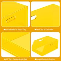 Présentoir de Comptoir Écologique en Acrylique Jaune, Style Moderne Minimaliste, avec Bac de Rangement Ouvert, Montage Facile pour le Commerce de Détail