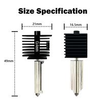 A2L A1 A1 Mini Hotend Print Head Hot End Kit Extruder Upgrade Nozzle Baja Keras Penutup Silikon Pengganti untuk Bambu Lab