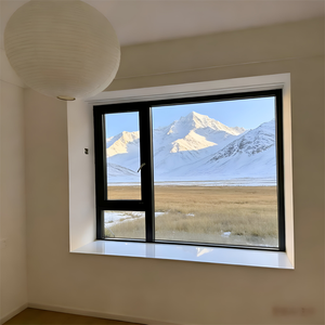 Fenêtre à battant en aluminium noir, best-seller au Nigeria, avec barres anti-effraction, double vitrage et moustiquaire, idéale pour les villas - Product Image 6