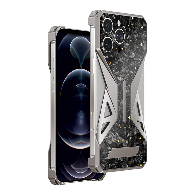 Boneruy Hot Selling Products Premium Aluminum Alloy Metal Phone Case Unique Forged Carbon Fiber