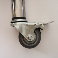 Roues de table en nylon PU avec tige filetée, roues avec frein, étagères en acier inoxydable, tables, supports, roulettes pivotantes