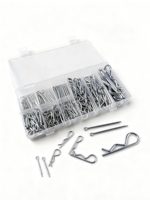 Woking – Lot de 200 goupilles fendues multifonctionnelles, clips en zinc plaqué, type crochet en R, goupilles élastiques