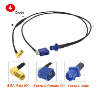 Adaptateur Fakra C mâle vers C femelle/SMA/SMA 90 degrés, type Y, séparateur, câble RG174, 50 OHM, DC-6GHz, rallonge pour autoradio GPS, faisceau de câbles
