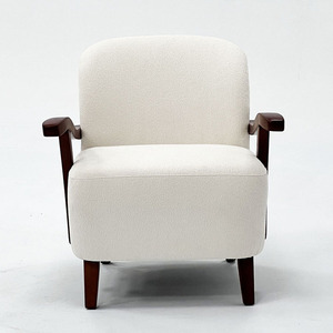 Art Décoration Fauteuils Rembourrés Français Bouclés Chaise d'Appoint en Bois et Tissu Canapé Simple - Product Image 5