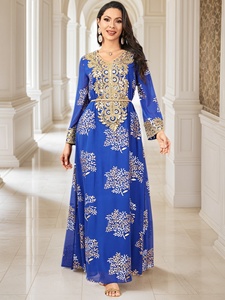 Nouvelle robe longue musulmane en or Emed, nouveaux vêtements pour femmes, Moyen-Orient, transfrontalier, robe indonésienne malaise, robes printemps été - Product Image 5