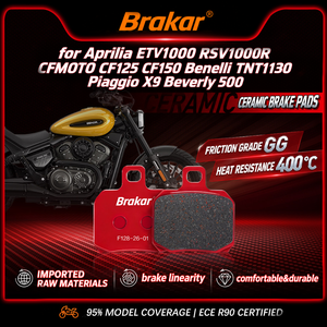 Pastiglie Freno in Ceramica Brakar per Aprilia ETV1000 RSV1000R CFMOTO CF125 CF150 Benelli TNT1130 <span class=keywords><strong>Piaggio</strong></span> X9 Beverly <span class=keywords><strong>500</strong></span> FA266 - Product Image 1