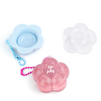 Pot cosmétique en PP rose en forme de fleur mignon de 15 g, emballage pour masque pour les lèvres, pot pour traitement des lèvres