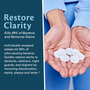 Tablet 60 efervescent perawatan mulut, tablet penghilang noda, perawatan mulut, Pembersih gigi tiruan, untuk malam - Product Image 5