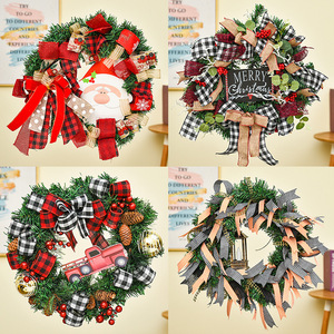 Guirlande de Noël artificielle GL-192 pour <span class=keywords><strong>porte</strong></span> d'entrée avec <span class=keywords><strong>ruban</strong></span> en toile de jute - Product Image 2