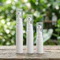 Bouteille de crème ovale en plastique durable personnalisable avec pompe sans air pour lotion, shampoing, mascara, produits liquides, impression de logo