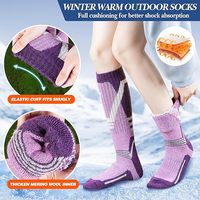 Personnalisé Unisexe Formation Athlétique Logo Équipage Hiver Doux Homme Femmes Randonnée Ski Chaussettes Sport Laine Chaussettes