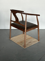 Chaise de salle à manger classique style Kennedy en bois massif, dossier incurvé en bois de frêne, fauteuil rembourré, mobilier commercial haut de gamme