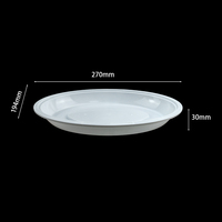 Vaisselle incassable et réutilisable, assiettes ovales blanches en PP, ensemble de vaisselle, assiettes de buffet en plastique pour restaurant