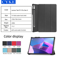 CYKE Housse de tablette à trois volets 11.2 pouces étui de protection en cuir Pu pour Lenovo TAB P11 Pro Gen 11.2 pouces