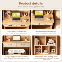 Bureau de télétravail avec étagère intégrée – Table d'étude moderne et poste de travail design