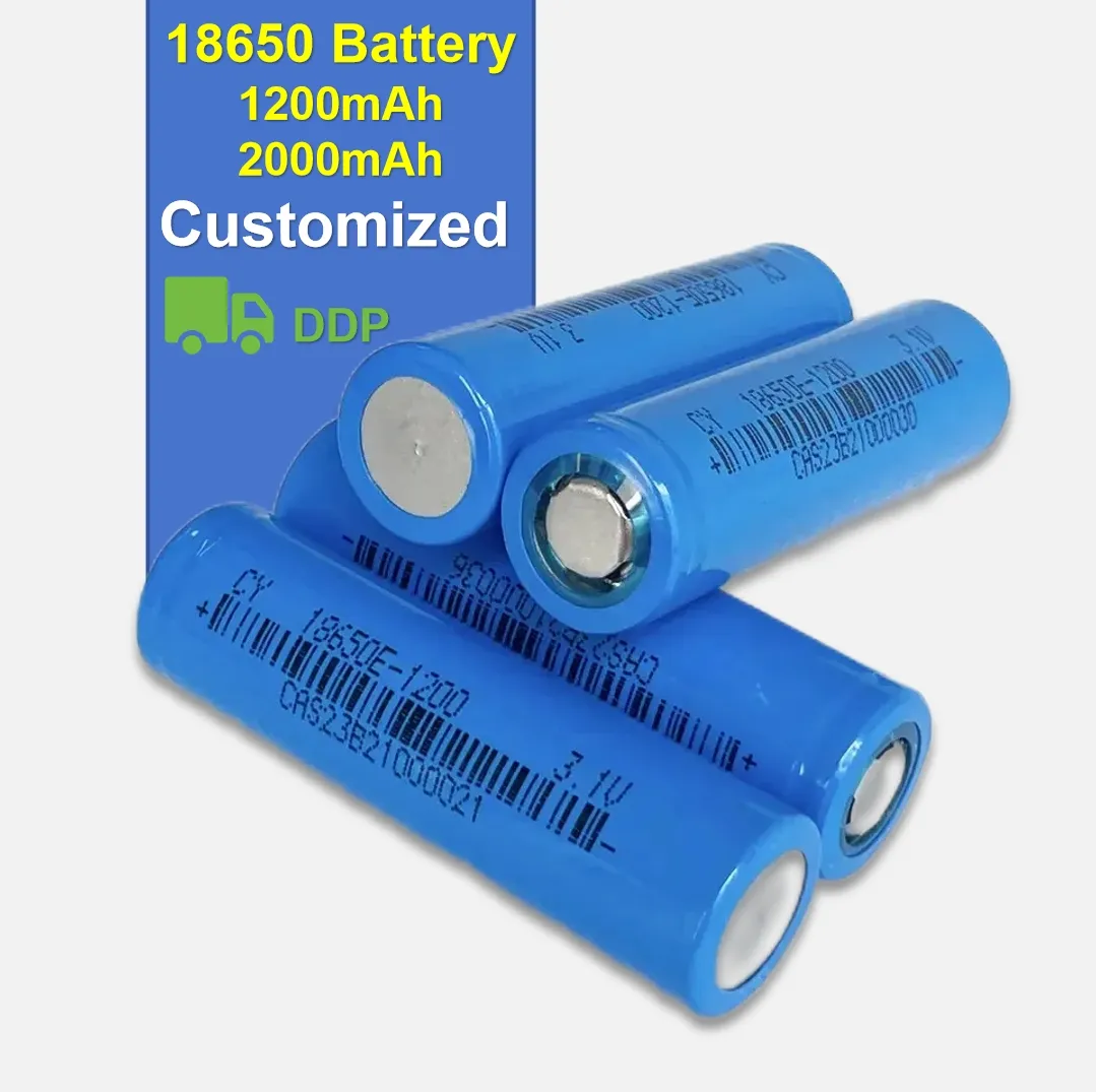 Pacco batterie batterie primarie cilindriche di sicurezza agli ioni di litio ricaricabile 3.7V 1200mah 1500mah 18650