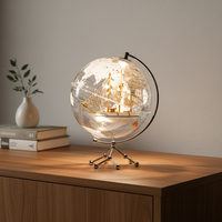 Wellfun Enseignement de haute qualité en anglais 25CM Carte du monde transparente Globe terrestre