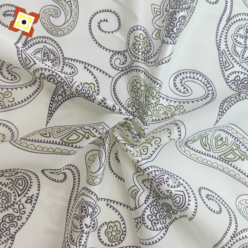 Woven Printed 100% Polyester Blackout Mattress Fabric Palm Design Polyester Fiber Florals Yarn Dyed