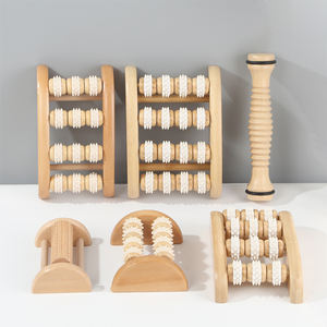 Masseur de pieds en bois de luxe, rouleau pour soulager la douleur des pieds, massage de la neuropathie, épine calcanéenne, fasciite plantaire, couleur naturelle, solide - Product Image 3