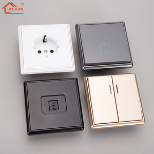 Nhà Sản Xuất Tiêu Chuẩn EU <span class=keywords><strong>3</strong></span> Gang Đen Tường Thiết Bị Chuyển Mạch Với Khung Nhựa Bảng Điều Chỉnh Cho Khách Sạn Chuyển Đổi Ánh Sáng Đức Pháp Schuko Ổ Cắm - Product Image 2