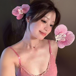 Hot Selling Artificial <strong>Floral</strong> Orchid <strong>Hair</strong> Clip Flower Hairpins Seaside Vacation <strong>Hair</strong> <strong>Accessories</strong> - Product Image 4