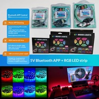 Bande LED USB en gros RGB 5050, contrôlée par application Bluetooth, 16 millions de couleurs, étanche, sans scintillement, découpable, rétroéclairage TV