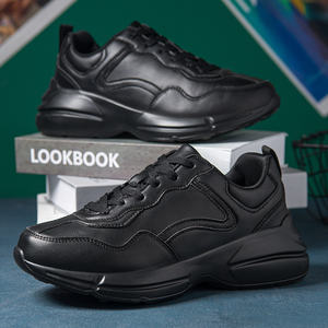 Zapatos Casuales de Plataforma Clásicos para Hombre, Zapatos Deportivos de Piel Sintética Negra de Primera Calidad en Color Puro - Product Image 2
