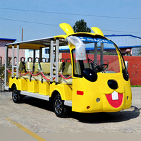 Voiture électrique de tourisme 14 places, 5000W, avec toit en profilé aluminium, pour zones panoramiques et navettes