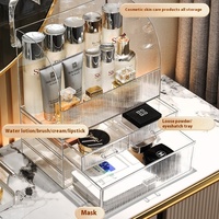Boîte de rangement cosmétique moderne transparente en acrylique pour les soins de la peau avancés Support de rangement de bureau Fournitures ménagères