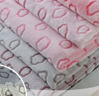 Harga grosir kustom desain 100% poliester lembut Hometextile kain flanel bulu kembali cetak memotong bunga anti-pil rajutan