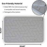 Tapis de bain en pierre de diatomée antidérapant, super absorbant, séchage rapide, plat et rigide, motif flèche, tapis de sol pour salle de bain, lot de 2