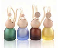 Flacon diffuseur de parfum pour voiture en verre de 10 ml avec bouchon en bois, diffuseur d'huiles essentielles à suspendre