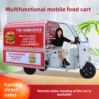 Chariot de vente ambulant électrique multifonctionnel pour aliments, idéal pour les marchés nocturnes en extérieur, le petit-déjeuner et les brochettes.