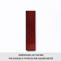 Brique artisanale artistique à rayures rouges, carrelage mural 3D rétro pour comptoir de magasin/restaurant/bar, carrelage émaillé concave-convexe.