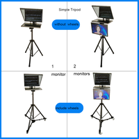 Layar Monitor Lipat 20 Inci HD dengan Fitur Pembalikan Otomatis, Kontroler Nirkabel, Kamera, Teleprompter, Termasuk Pedal Kaki