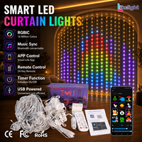 Luces de Cortina Inteligentes con Píxeles RGB WS2811 DC5V, Alimentación por USB, Juego de 400 LED para Decoración de Navidad, Fiestas, Dormitorios, Ventanas y Paredes Interiores