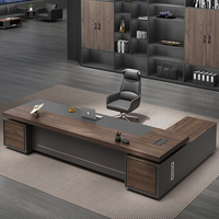Bureau en L commercial en mélamine, bureau de direction, table de patron pour le bureau