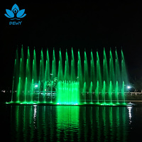 Fontaine musicale flottante commerciale DEWY en acier inoxydable au design moderne, plateforme flottante stable pour parcs, lacs et rivières