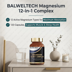 Cápsulas de Complejo de Magnesio 12 en 1 de Marca Privada OEM, Sin GMO, Favorece la Salud del Sistema Nervioso y Ósea - Product Image 3