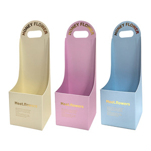 Bloemenboeketdoos van dik karton, handgemaakt, draagbaar, met gouden opdruk, voor verse bloemen, aanbieding - Product Image 6