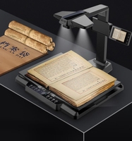 Scanner de livres USB en aluminium 25MP à haute résolution avec OCR, format V, pour surfaces incurvées, affichage A3, haute vitesse, pour livres anciens