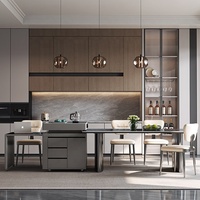 Cuisine de rangement modulaire cabine en panneaux de particules pvc volet roulant revêtement d'étagère pour armoire de cuisine