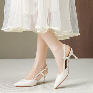 New Pointed Toe Closed Toe High Heel <b>Sandals</b> Soft Sole Comfortable Daily Casual Women Shoes - Product Image 1