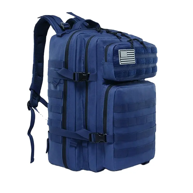 최신 45L 블루 900D 옥스포드 대용량 맞춤형 방수 전술 가방 패션 스포츠 하이킹 가방 남여 공용 여행 배낭