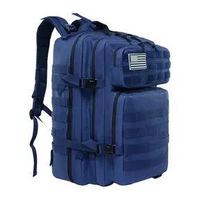 最新45L蓝色900D牛津大容量定制防水战术包时尚运动登山包男女通用旅行背包