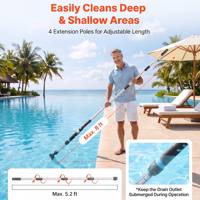 Aspirateur de piscine et spa portable et flexible, automatique, de haute qualité, avec tête de brosse triangulaire extensible et filtre transparent visible