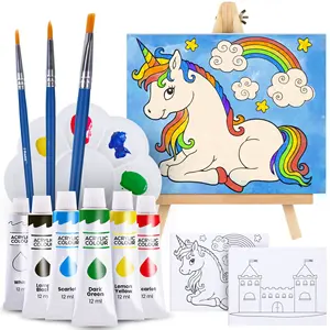 Set di pittura fai da te all'ingrosso con 6 colori di vernice acrilica immagini pittura dipingi con i numeri kit su tela