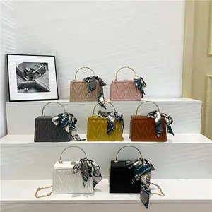 Luxury Brand Handbags Chain Shoulder Bag Women Party Handbag Elegant Ladies Fashion Clutch Bags With scarf