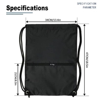 Sac à dos promotionnel personnalisé en polyester avec logo, sac à cordon pliable, sac à cordon imperméable pour une utilisation quotidienne à la salle de sport
